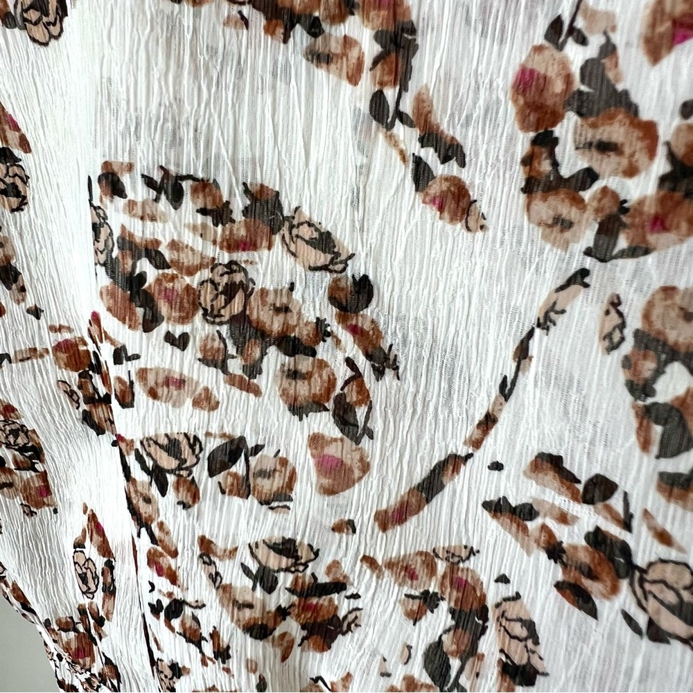 WHITE HOUSE BLACK MARKET Sleeveless Floral Ruched Lightweight Dress—SZ. Large - Picture 7 of 14